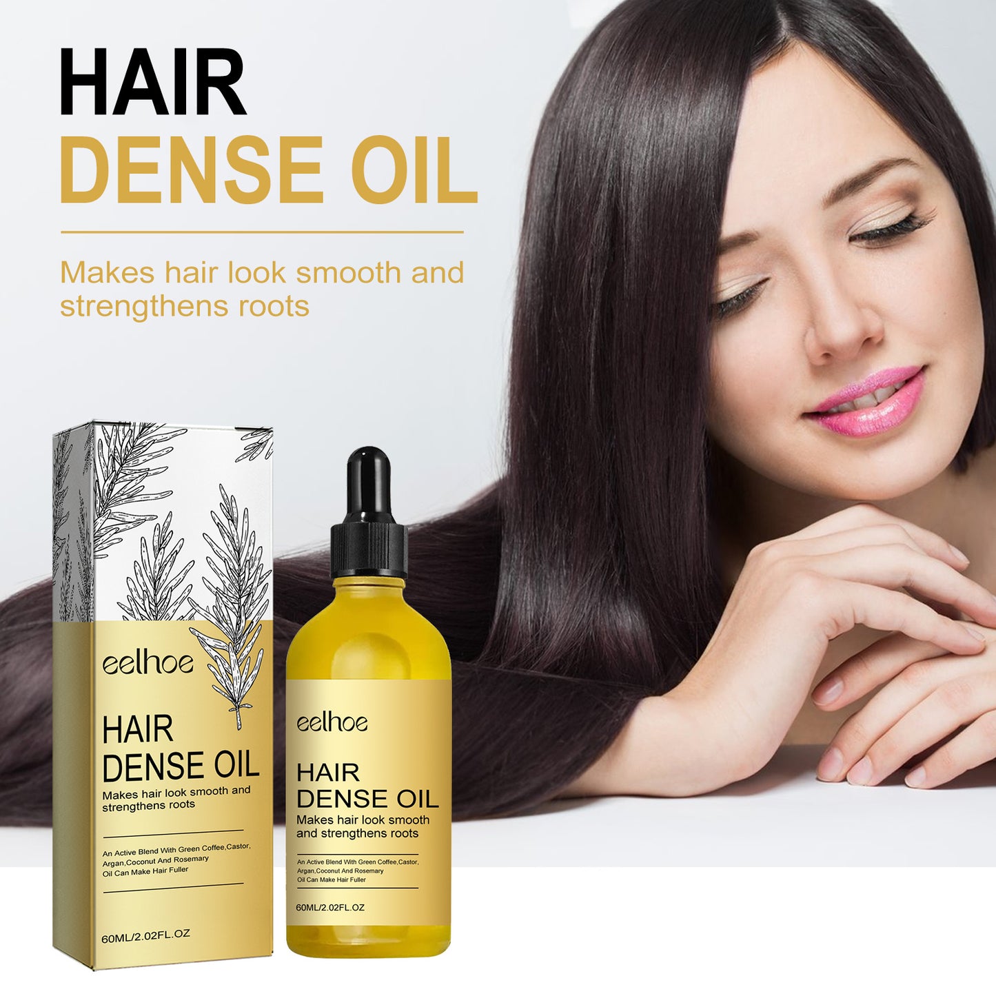 EELHOE Rosemary Hair Treatment Oil Scalp Cleansing Conditioning Volumizing Smoothing Repair Dry Frizzy Hair Conditioning Hair Treatment Oil