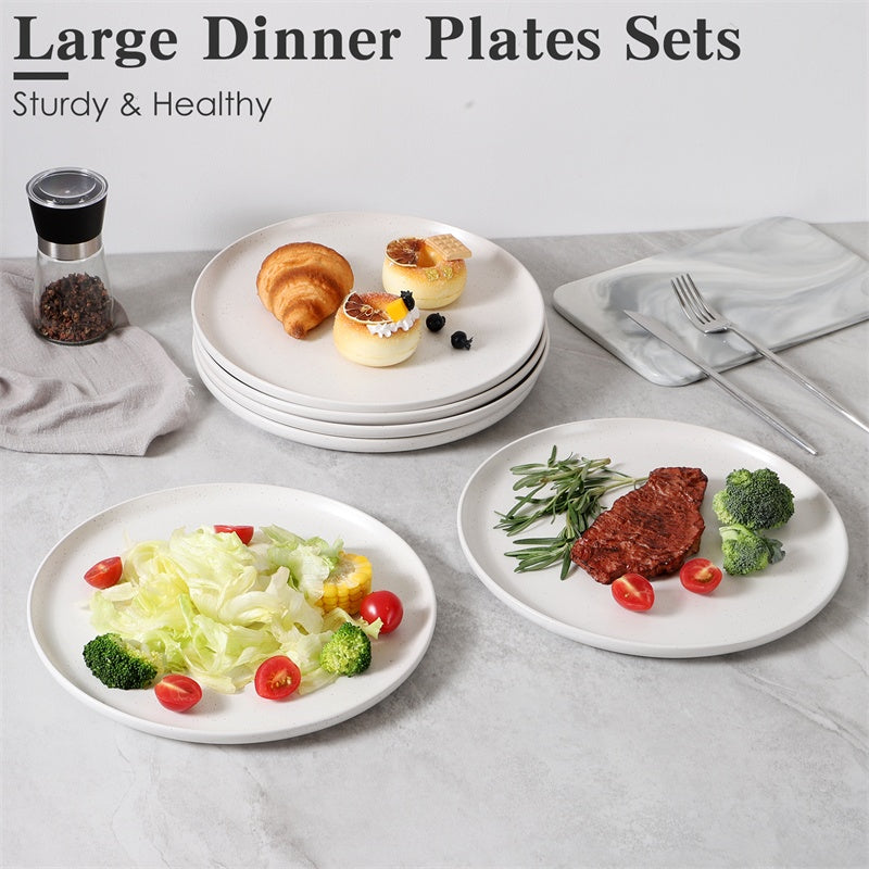 Steak Plate Creative Western Food Plate Vegetable Plate Set Of 6 For Cereal, Salad, Pasta, Soup, Dessert, Serving Dishwasher, Microwave And Oven